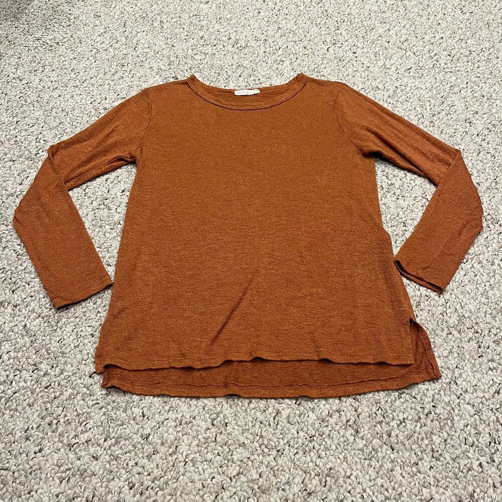 Michelle by Commune Long Sleeve Crewneck Tee S Orange Basic Melrose Classic